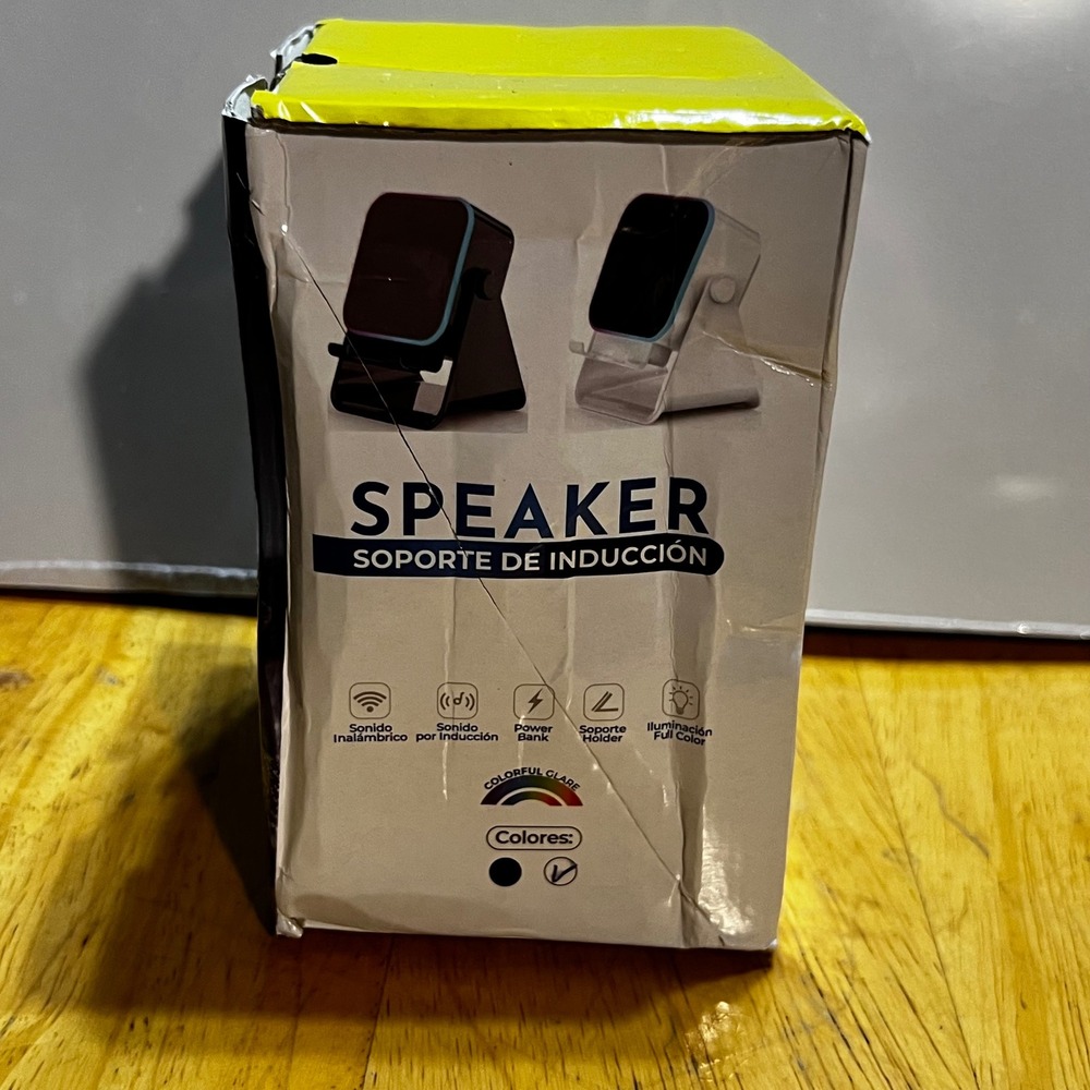 ZJ-027 Wireless Induction Bluetooth Speaker Phone Stand White RGB Power Bank